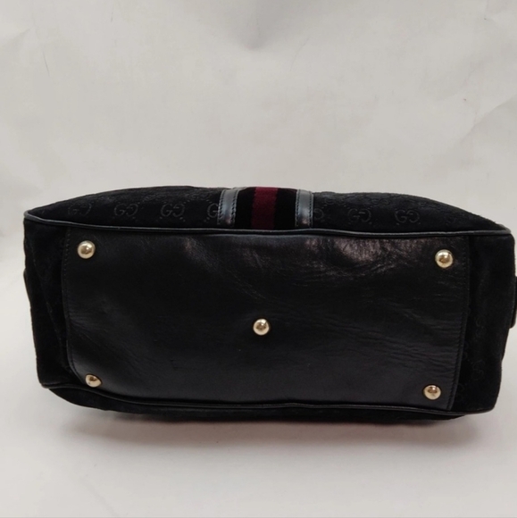 Gucci Sherry Line Black Suede Icon Bag - Picture 5 of 8